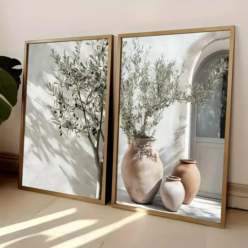 Art Craft Vase - 1PC Frameless Retro Elegant Olive Tree