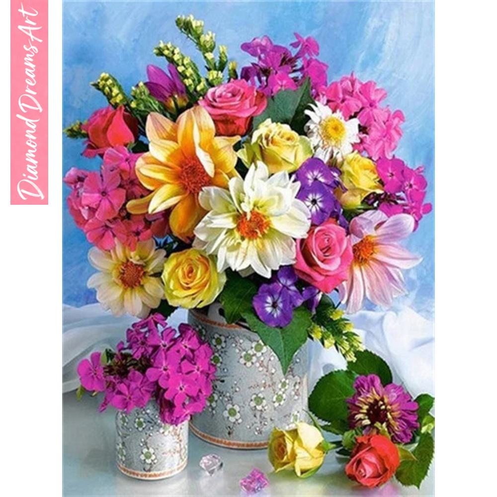 Art Craft Vase - Full Diamond Mosaic Flower 5D Diamond