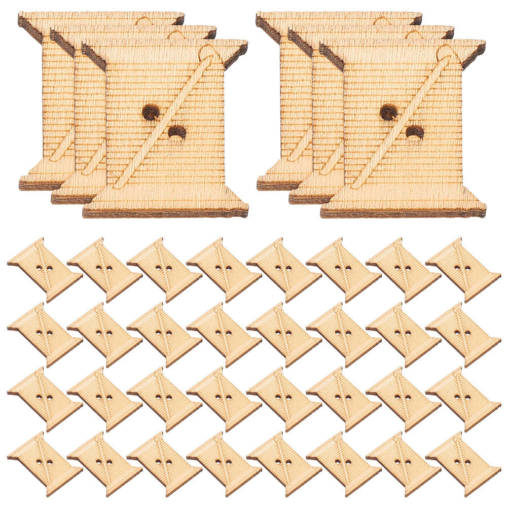 Artwork Craft - 100Pcs Wooden Embroidery Floss Bobbins Thread