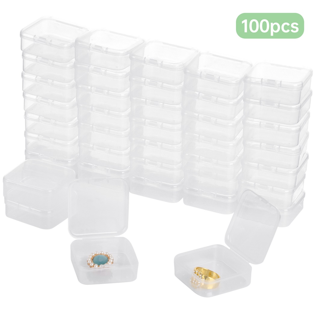 Eco Art Craft - 100Pcs Plastic Beads Storage Containers Box