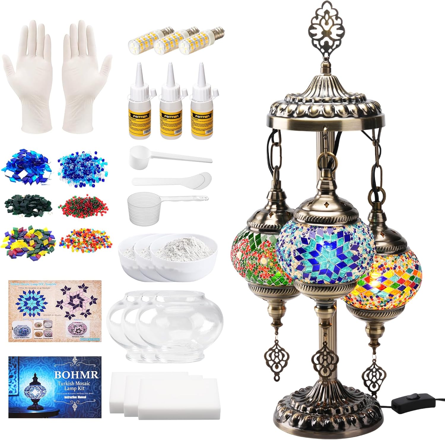 Art Craft Diy - DIY 3 Globe Turkish Mosaic Lamp