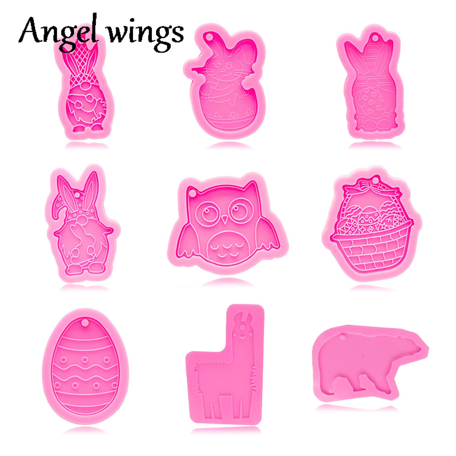 Eco Art Craft - DY0943 Silicone Easter Bunny/Egg/Owl/Bear Molds, Keychain