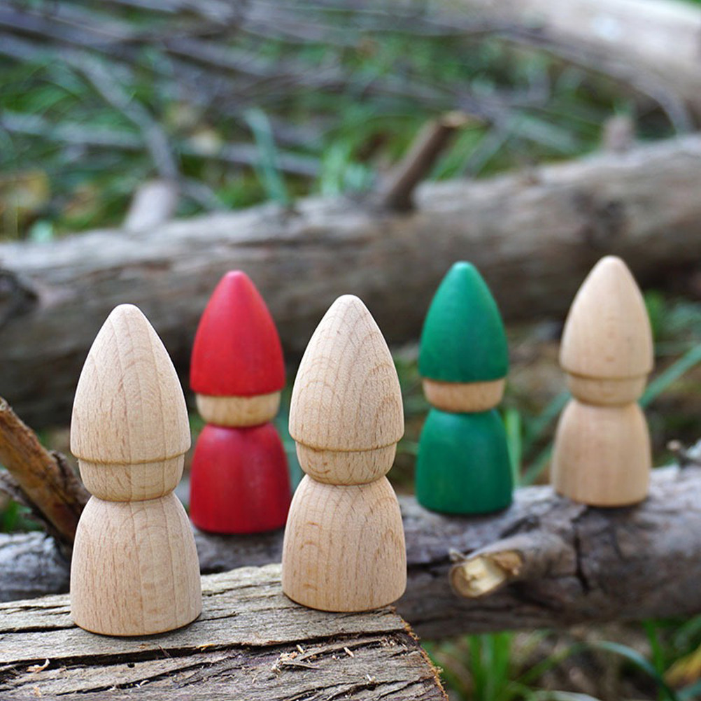 Art Craft Diy - 6Pcs Wooden Peg People Unpainted DIY