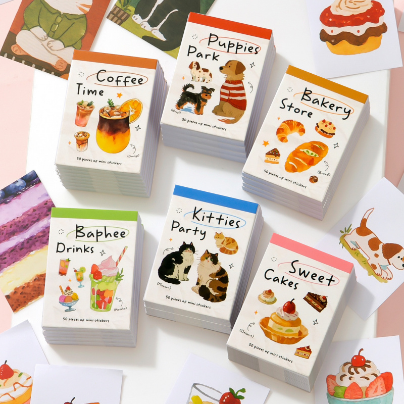 Art Craft Books - 50 Sheets Mini Book Stickers Snack