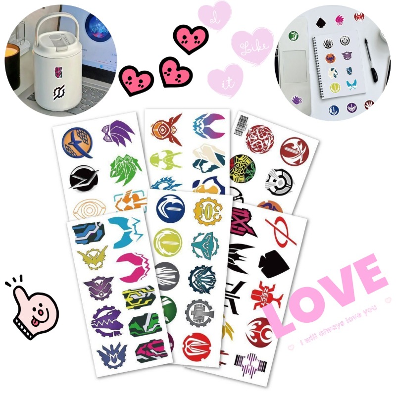 Artwork Craft - 60 Sheets Kamen Rider Logo Stickers