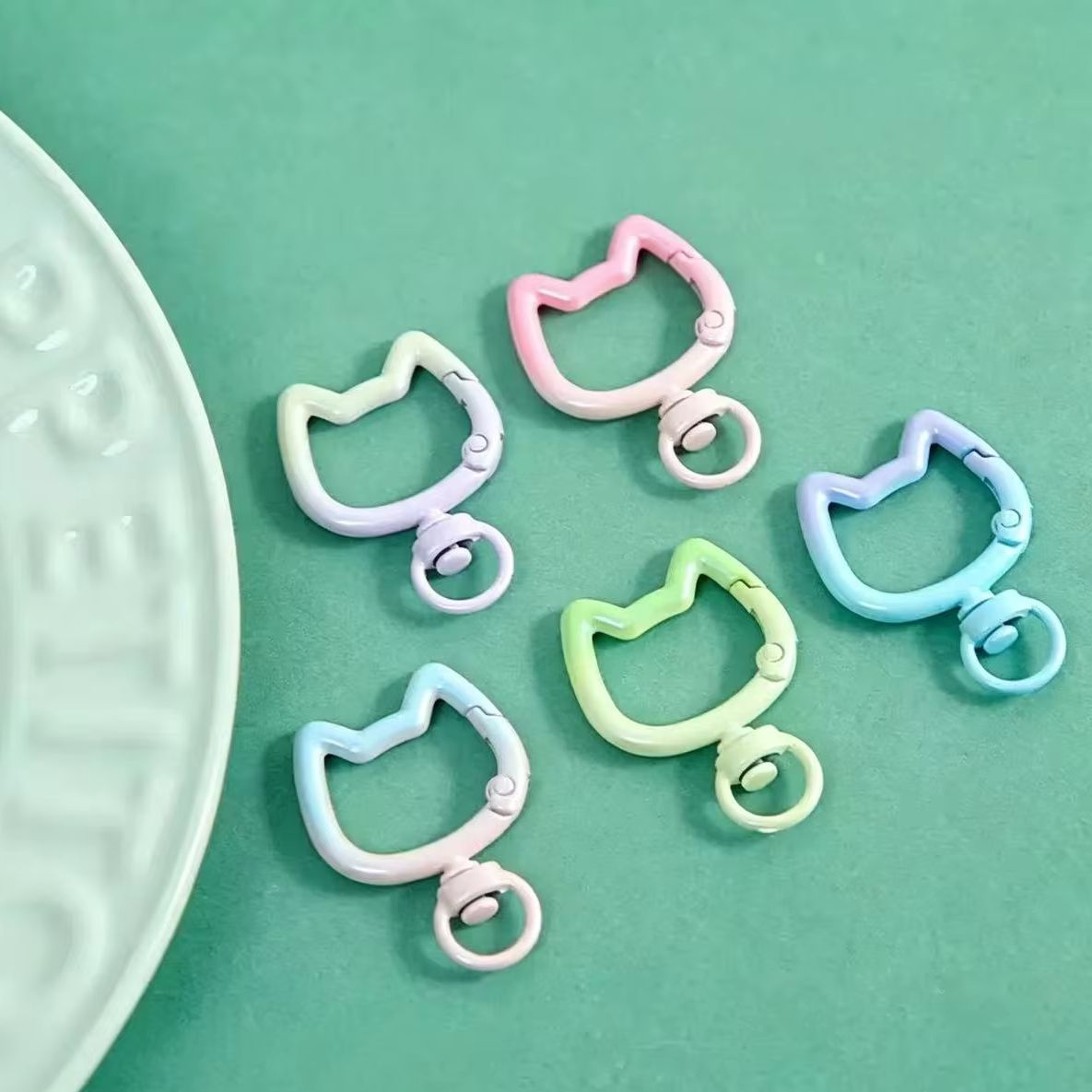 Art Craft Diy - 5-10PCS Gradient Cute Cat Clasp Openable
