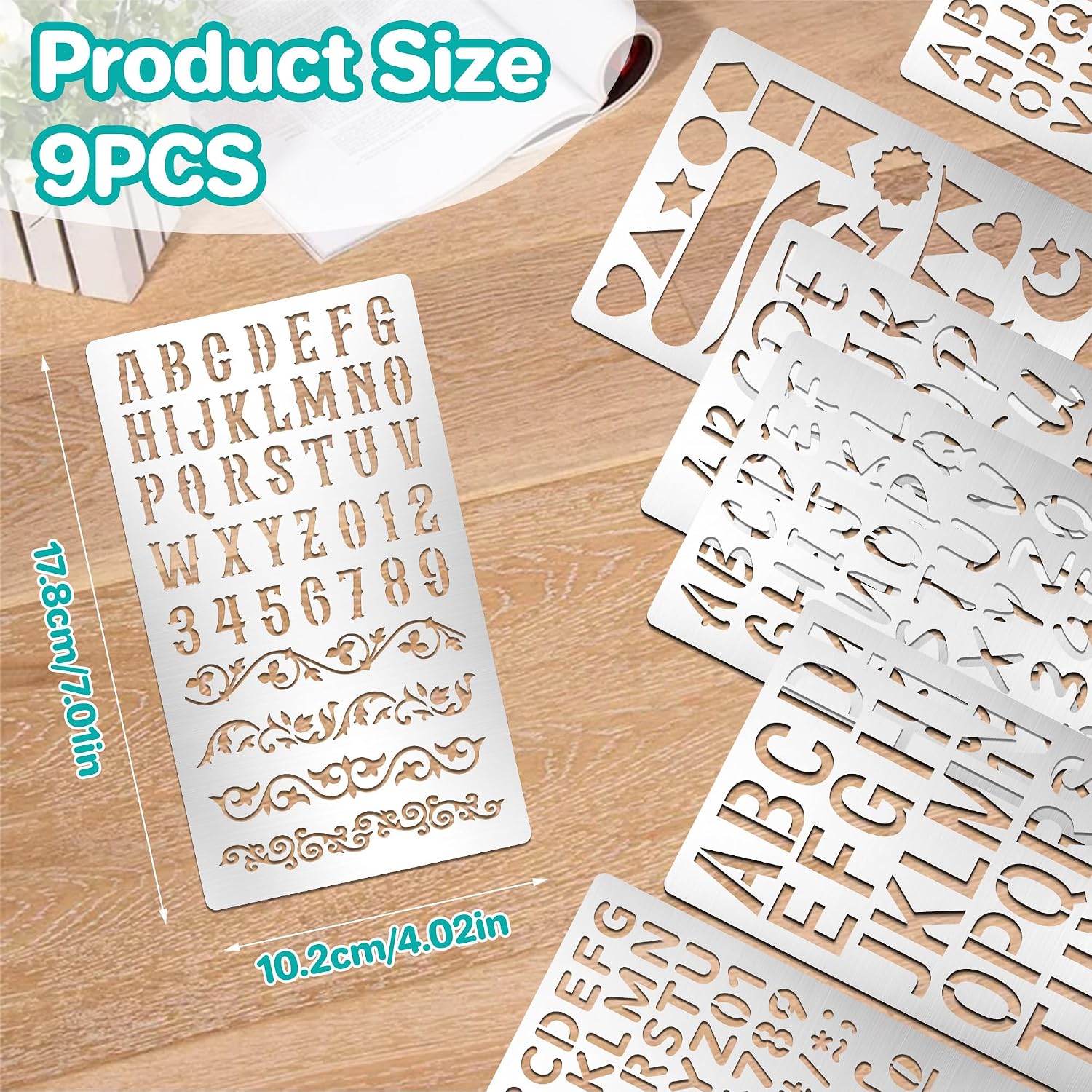 9Pcs Metal Letter Number Stenc - Art Craft Journals review and price