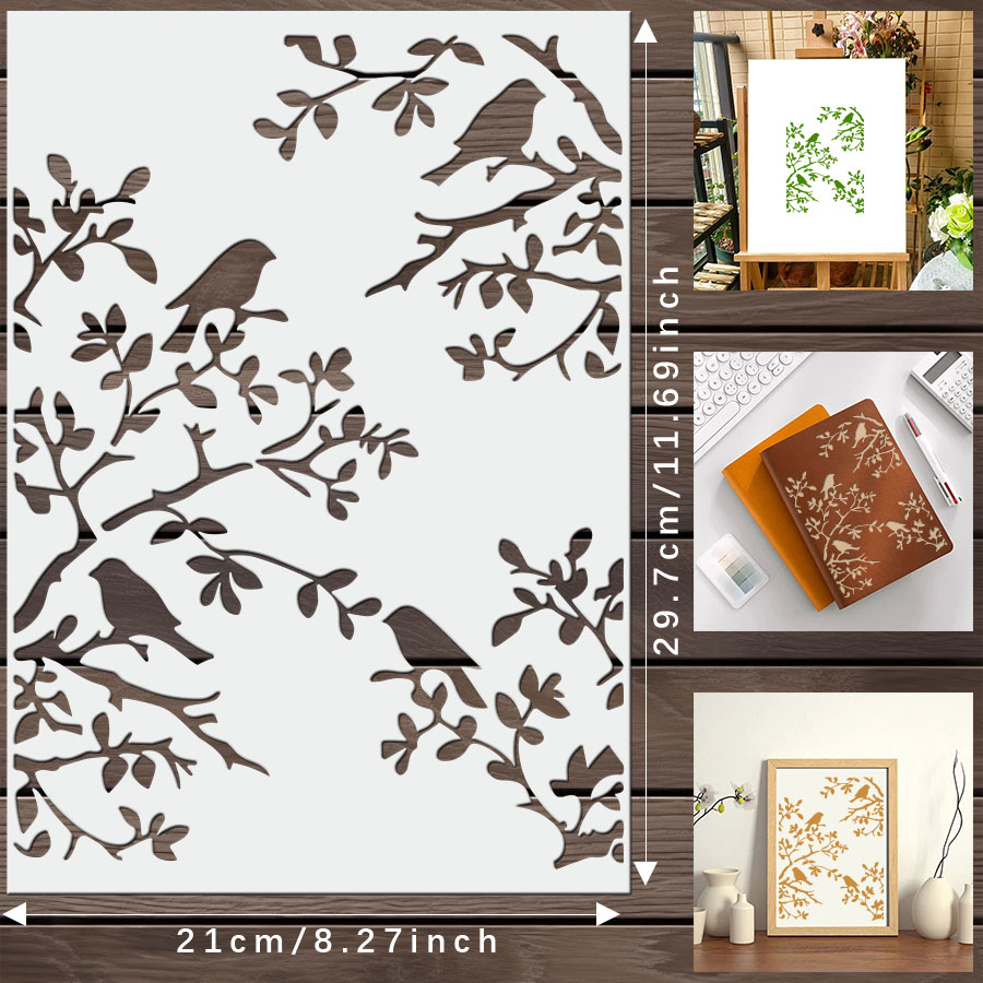 1pcs DIY Bird Branch Stencil f - Art Craft Journals review and price