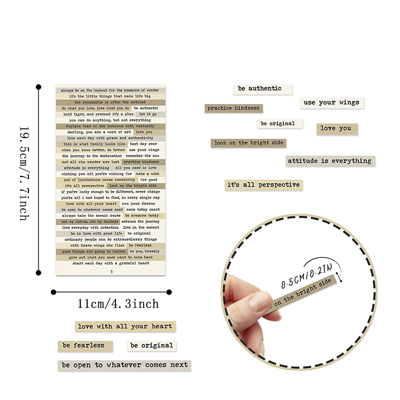 8pcs Brown Notes Quote Sticker - Art Craft Journals review and price