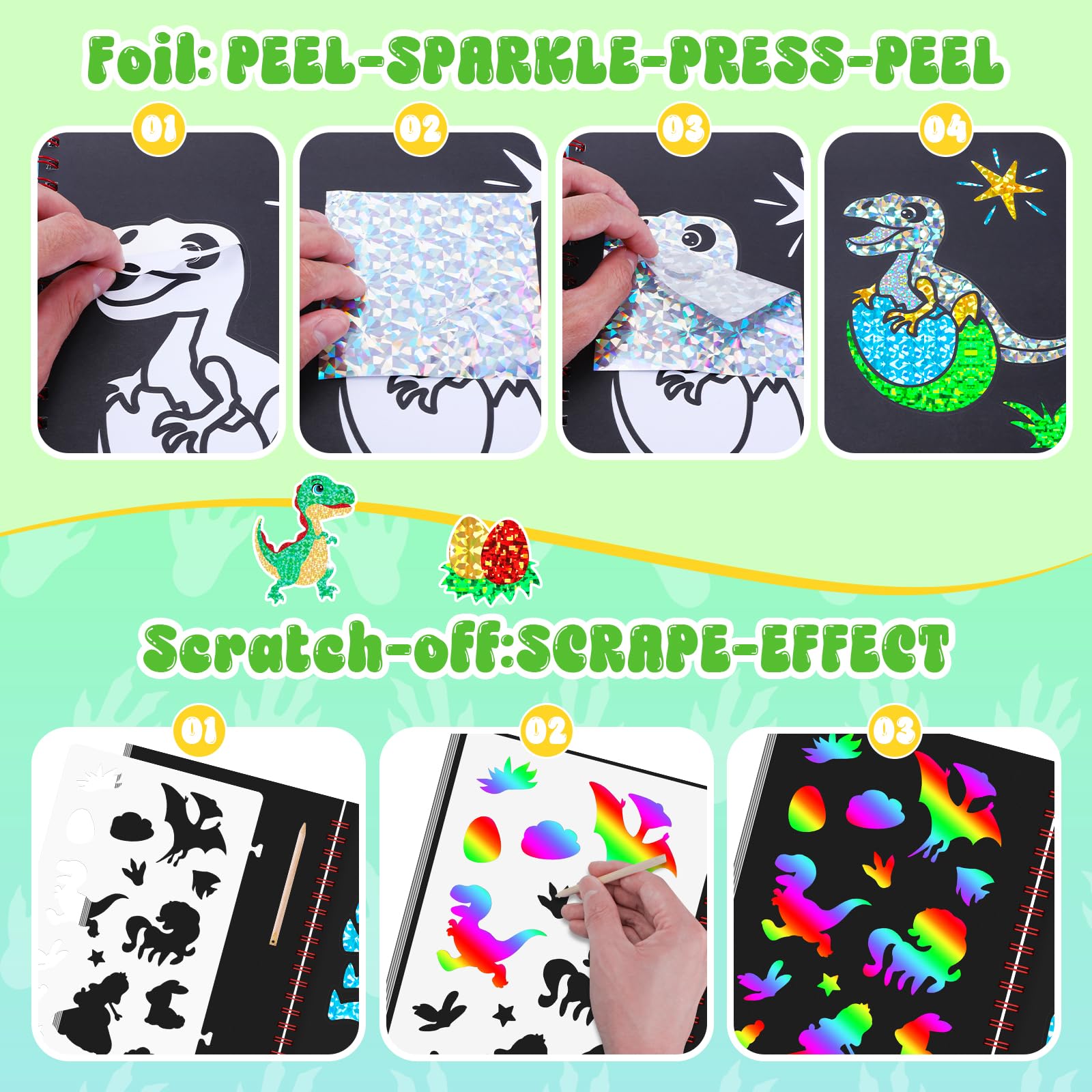 Dinosaur Scratch Art Book for  - Art Craft Books review and price