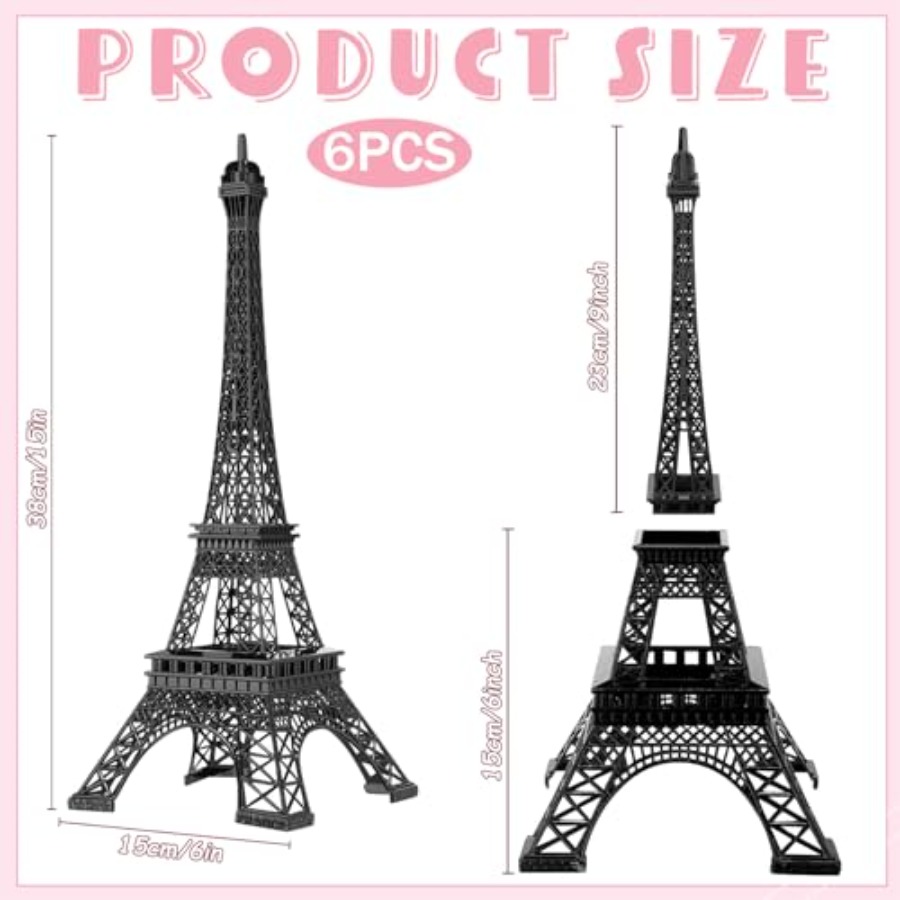 6 Pcs 15'' Eiffel Tower Statue - Art Craft Model review and price