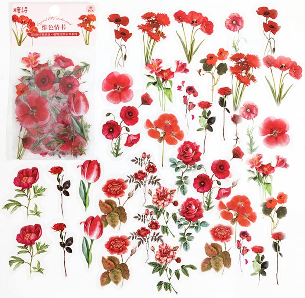 40 Pcs Scrapbook Stickers PET  - Art Craft Journals review and price