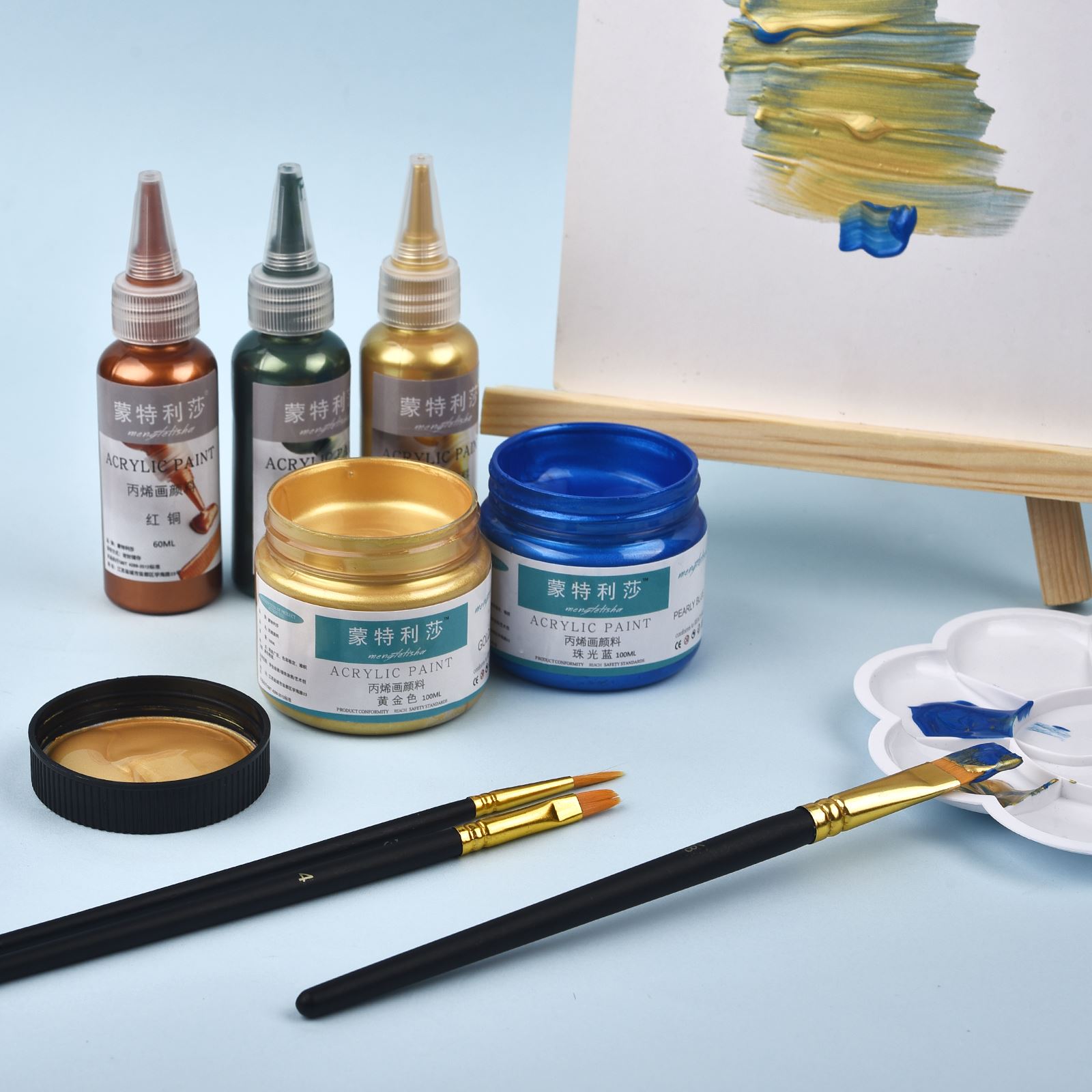 7 Colors 60ml/Bottle Metallic  - Acrylic Pour Paint review and price