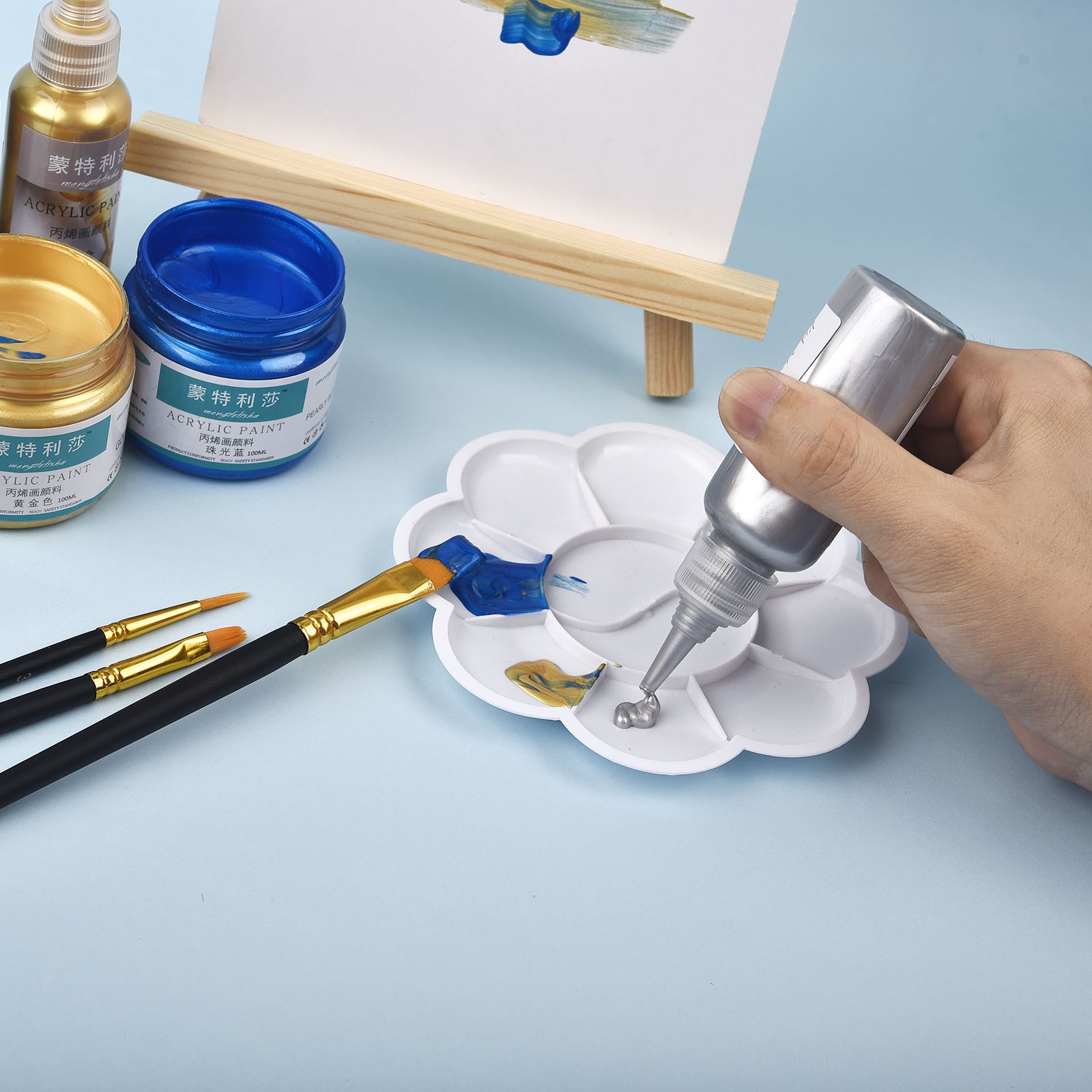 7 Colors 60ml/Bottle Metallic  - Acrylic Pour Paint review and price