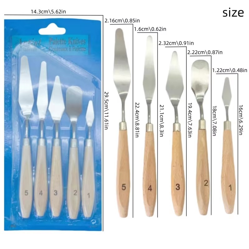 5Pcs Wooden Handle Painting Pa - Acrylic Pour Paint review and price