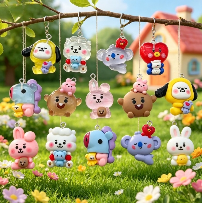 7pcs BT21 Resin Cartoon Charm  - Art Craft Diy review and price