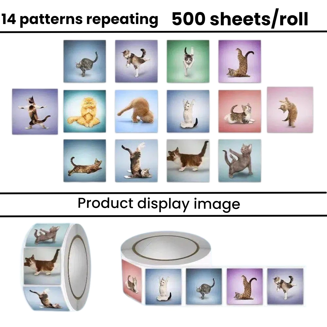 500pcs Cute Cat Roll Stickers  - Art Craft Journals review and price