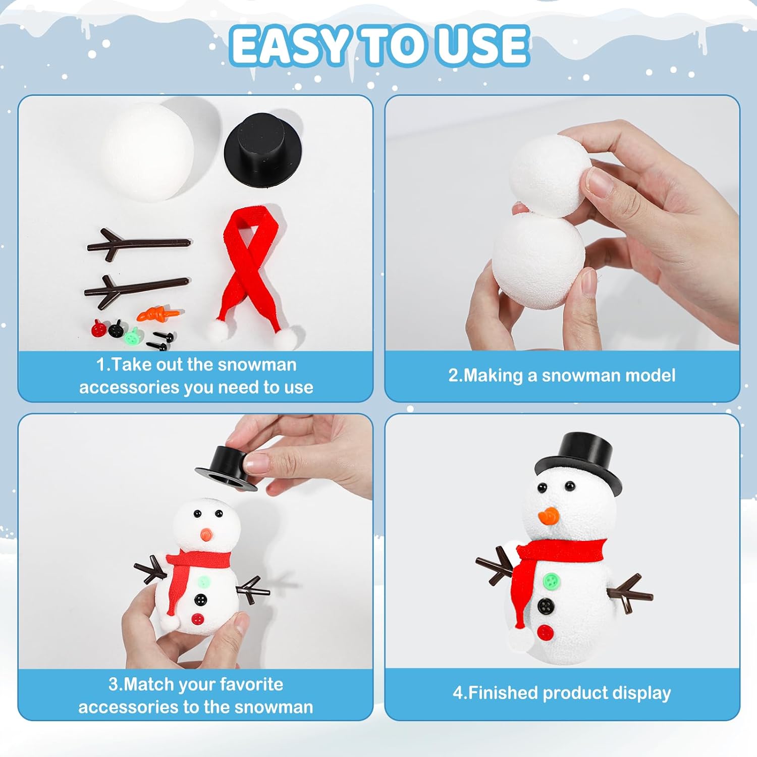12 DIY Snowman set toys, Chris - Art Craft Upholstery review and price
