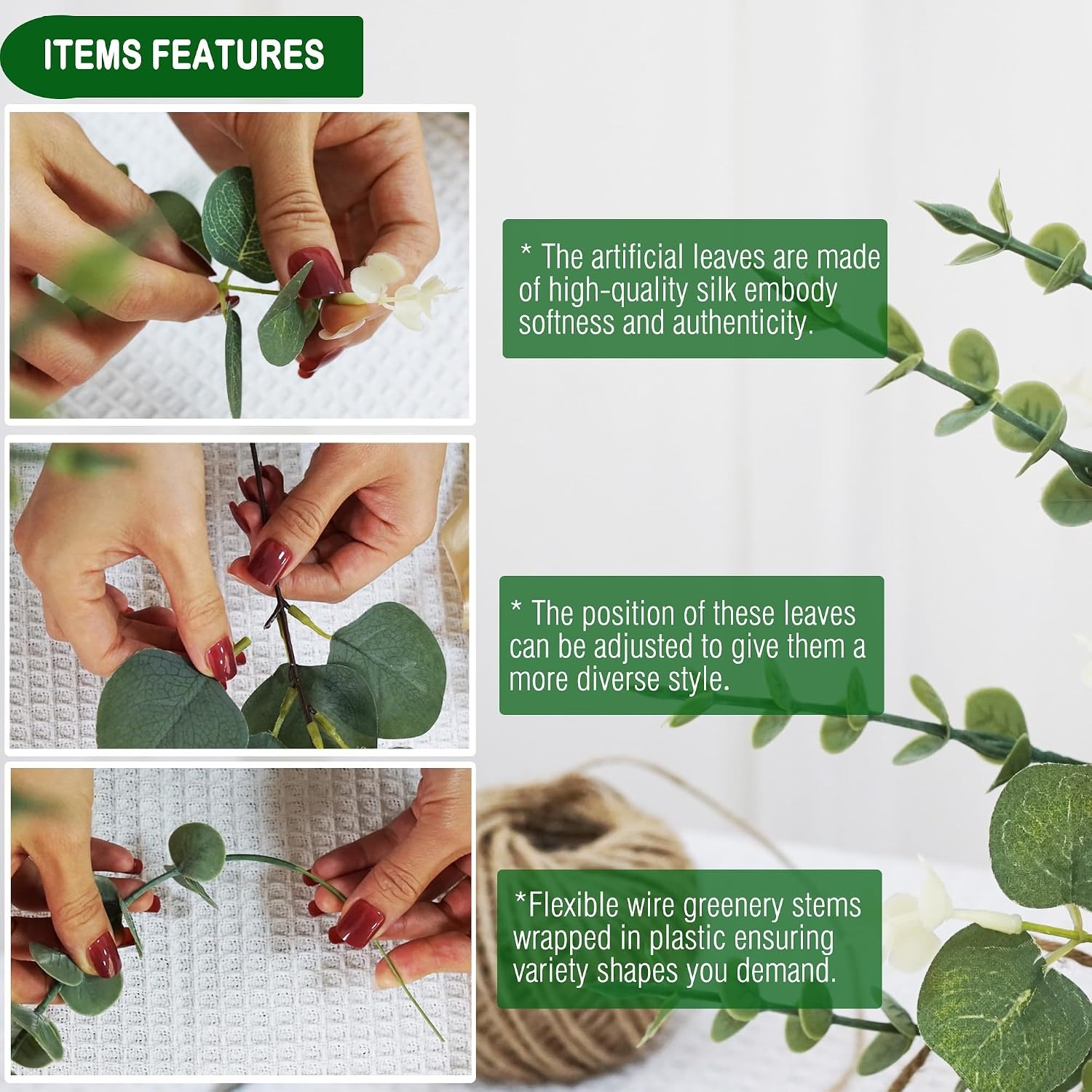 5/10/20Pcs Eucalyptus Leaves B - Art Craft Vase review and price