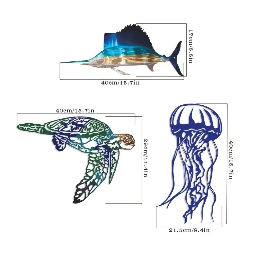 CIFBUY Metal Wall Art Swordfis - Art Craft Jellyfish review and price