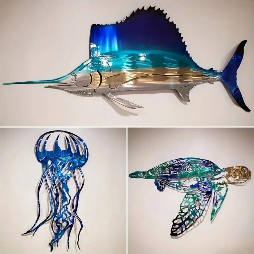 CIFBUY Metal Wall Art Swordfis - Art Craft Jellyfish review and price